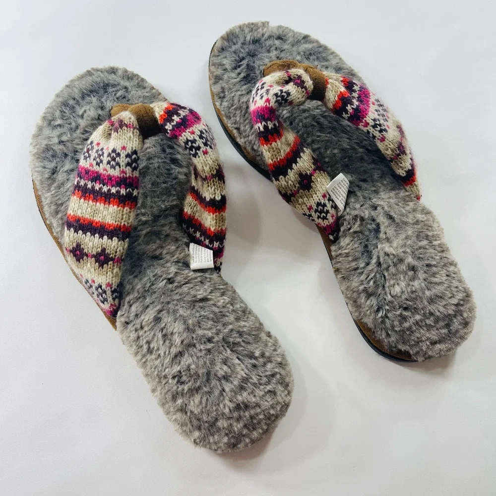 FLUFFLY MEMORY FOAM SANDALS DLUXE BY DEARFOAMS SIZE MEDIUM US 7-8